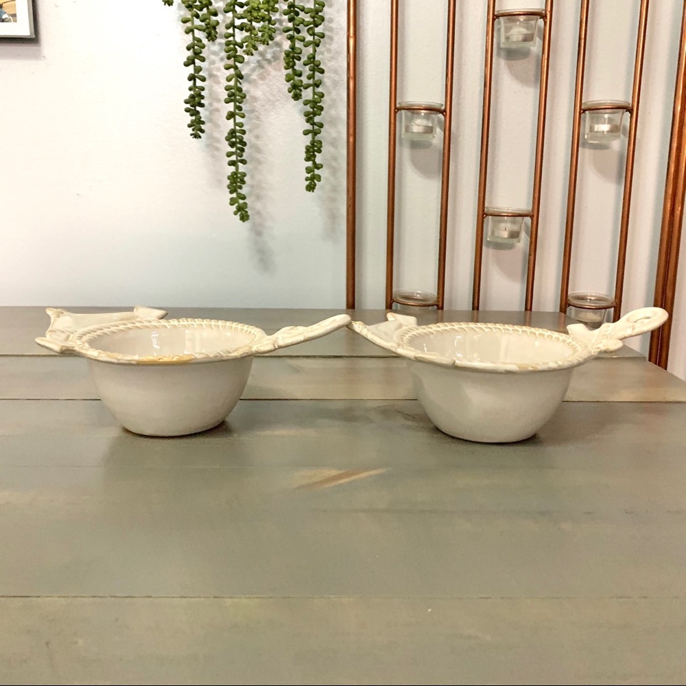 Nautical Anchor Decorative Ceramic Bowls Set of 2 - Picture 8 of 9